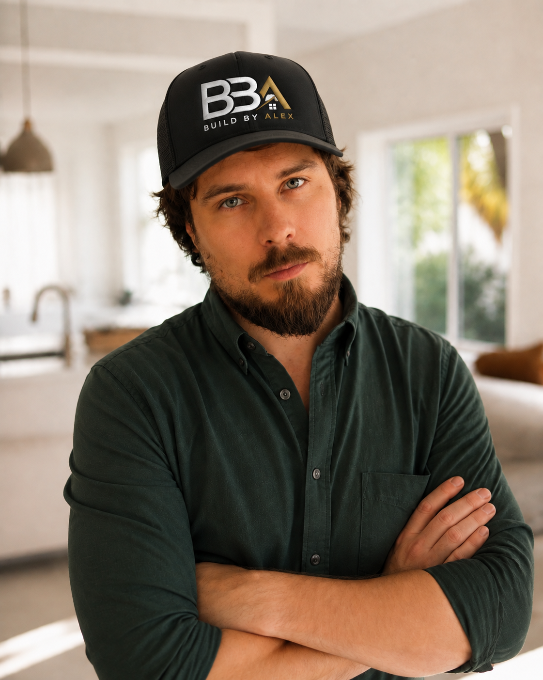 Alex, owner and handyman at Build By Alex, wearing a Build By Alex cap